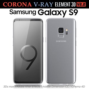 3D samsung galaxy s9 titanium