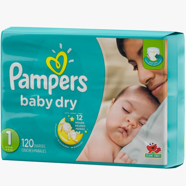 3D diaper package pampers model