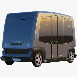 3D EZ10 Driver Less Shuttle Bus Gray