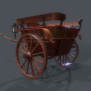 3D Medieval wagon Low-poly model