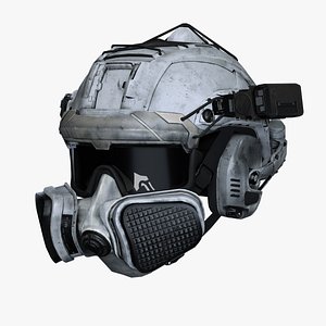 3D Sci-Fi Tactical Gas Mask Helmet  Realistic Game Ready Model