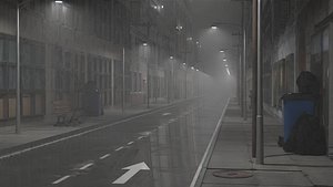 3D Foggy road
