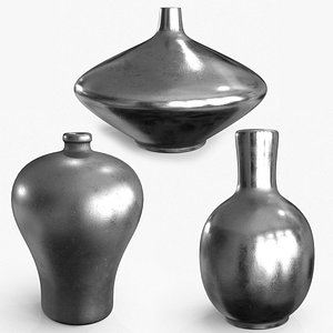 3D Metal Vase Collection model