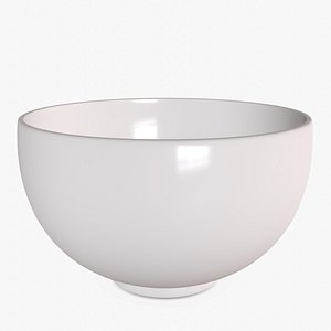 3D White Soup Bowl