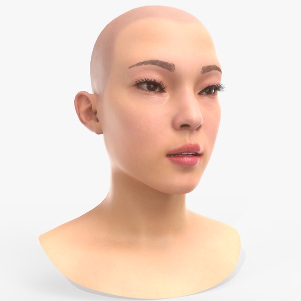 Asian Girl Head Game Ready 3D