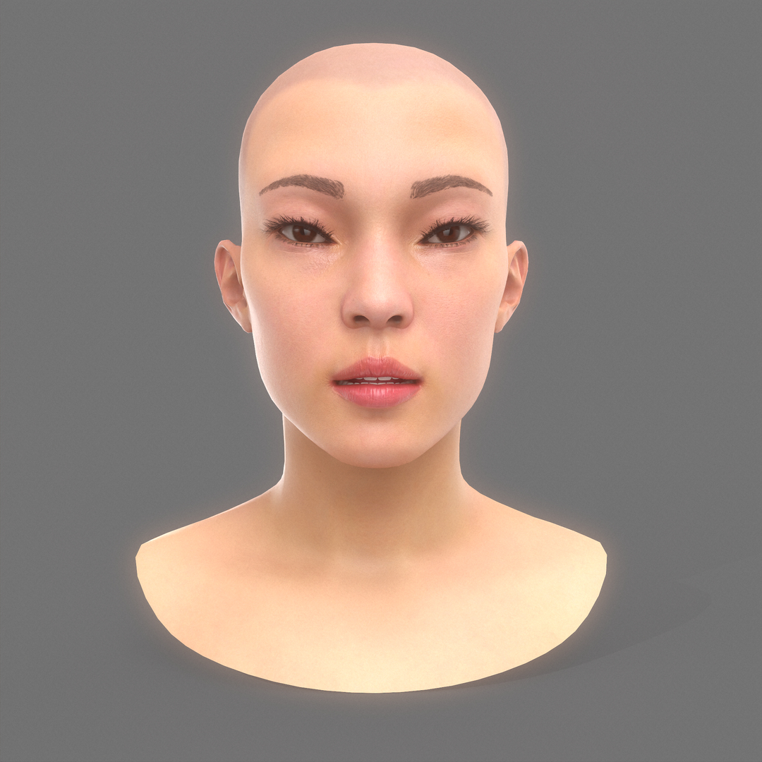 Asian Girl Head Game Ready 3D TurboSquid 1962218