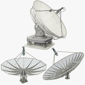 satellite dishes set 3D model