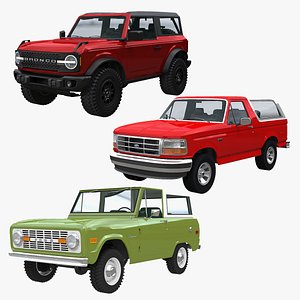 Ford Broncos Collection 1966-2021 3D model