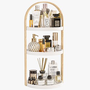 Set of cosmetics perfumes for make-up in the Beauty Salon
