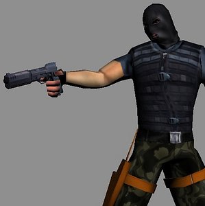 Soldier terrorist lo-poly