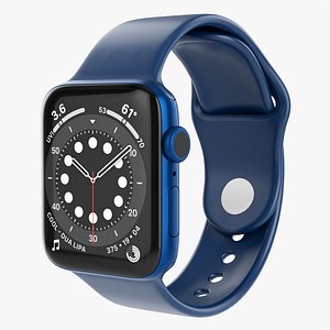 Apple Watch Series 6 silicone loop blue 3D model