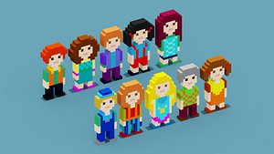 3D NFT Pixel Characters