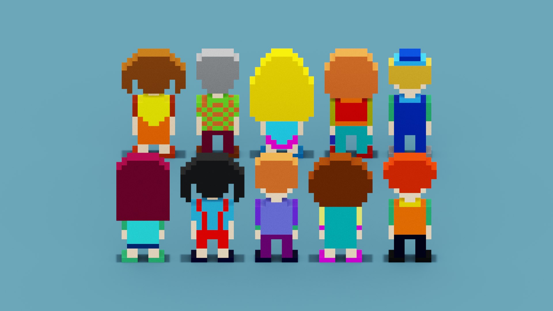 3D NFT Pixel Characters - TurboSquid 2026865