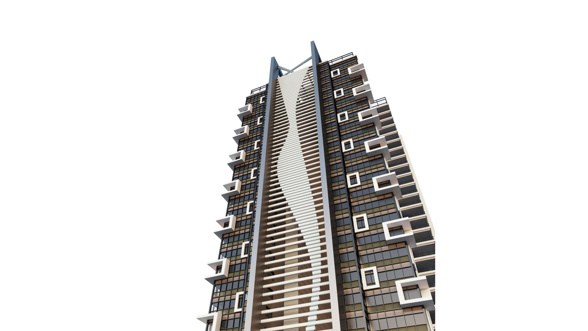 Modern High Rise Condominium Building Model - TurboSquid 1724161