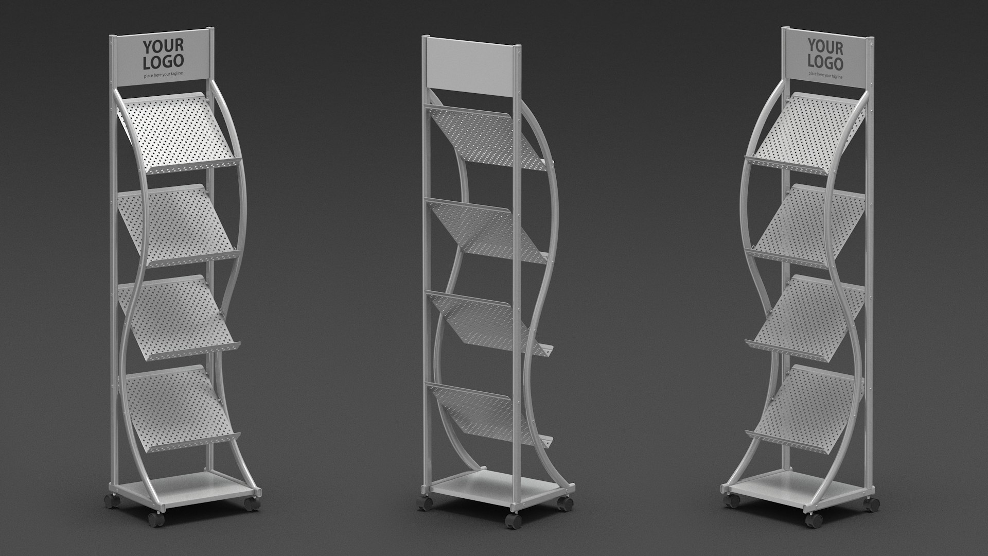 White Magazine Rack Mockup 3D Model - TurboSquid 2069303