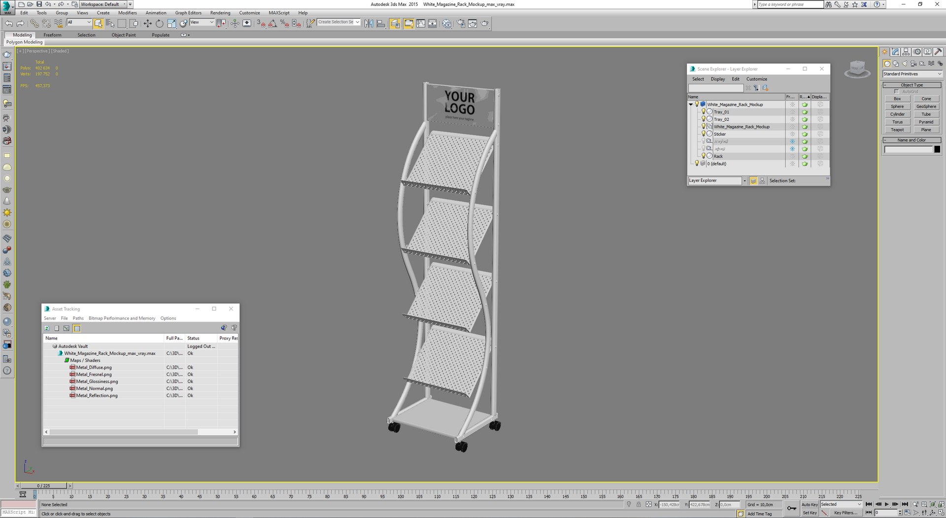 White Magazine Rack Mockup 3D Model - TurboSquid 2069303