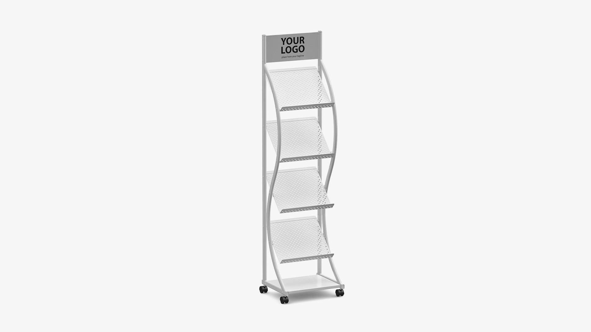 modelo 3d White Magazine Rack Mockup TurboSquid 2069303