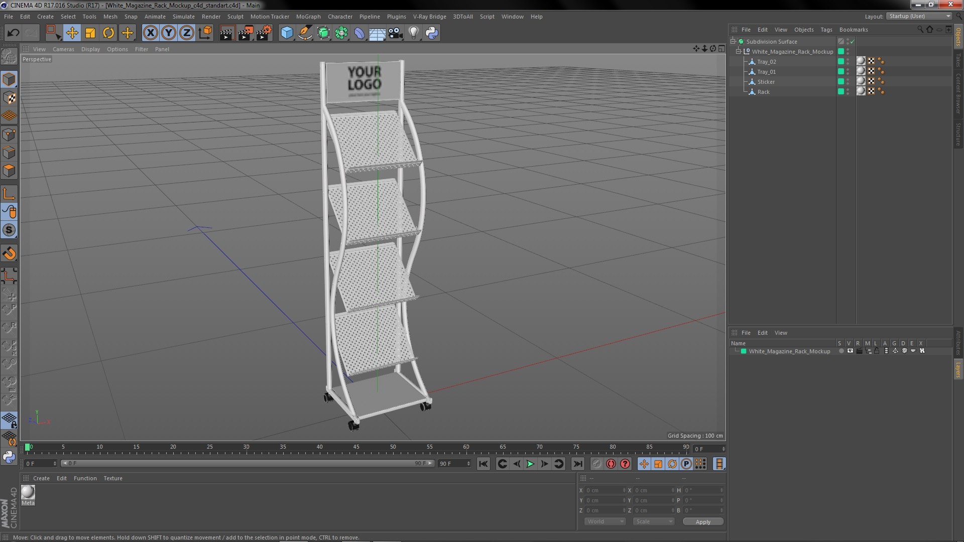 White Magazine Rack Mockup 3D Model - TurboSquid 2069303