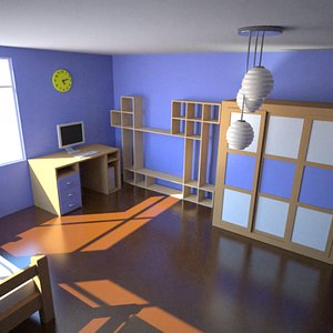 3d boys room model