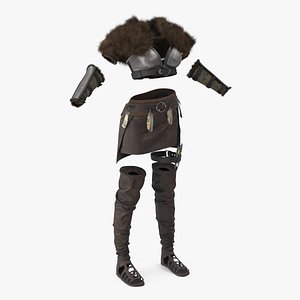 3D model Warrior Huntress Armor Set