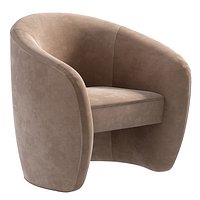 Fauteuil arrondi Adamante Velours Taupe