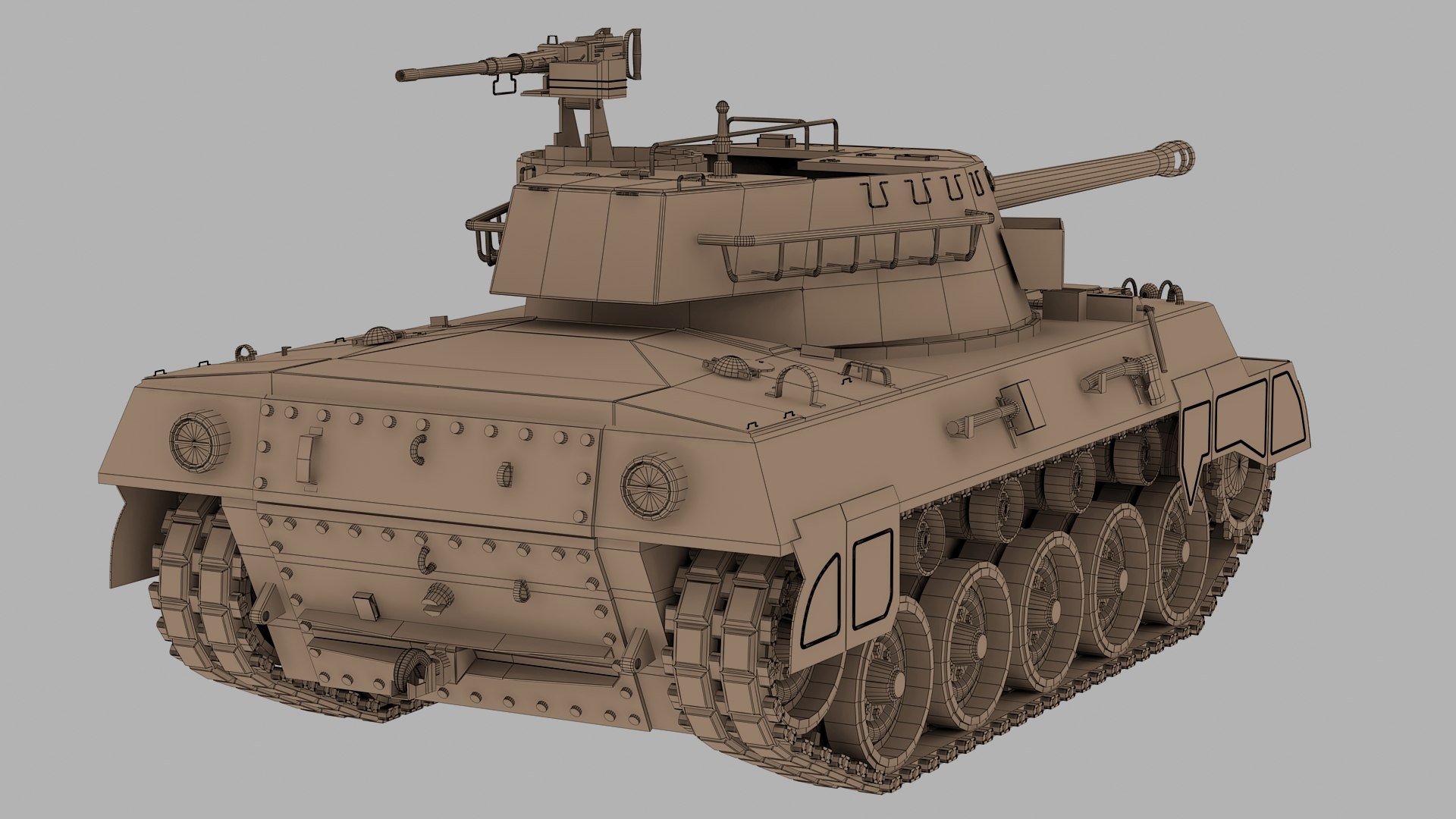 3d M18 Tank Destroyer Hellcat Model