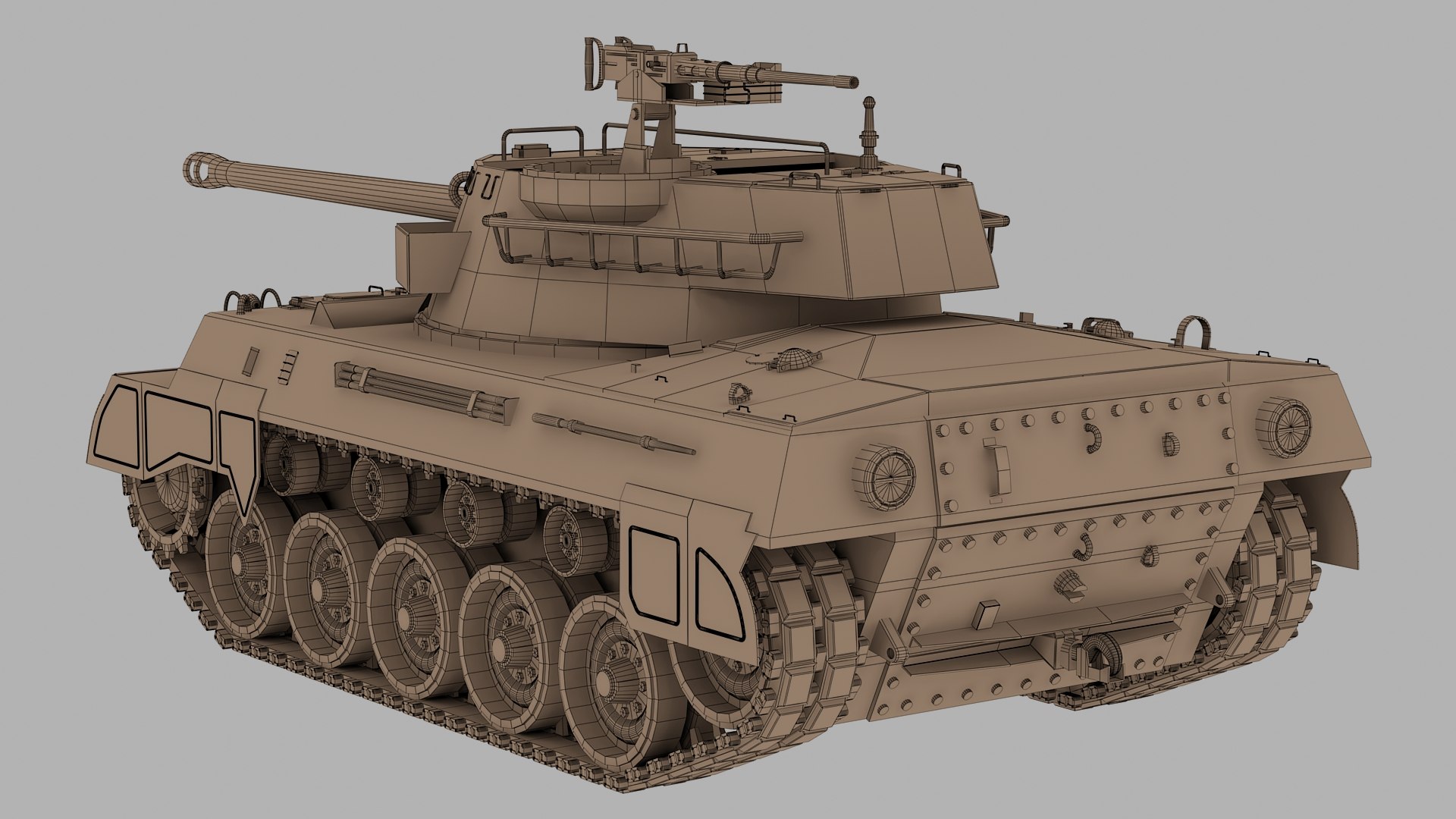 3d M18 Tank Destroyer Hellcat Model