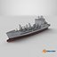 3D US Navy John Lewis Class Fleet Oiler Ship Grey