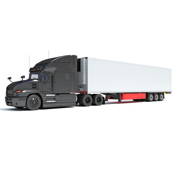 3D Truck with Reefer Refrigerator Trailer