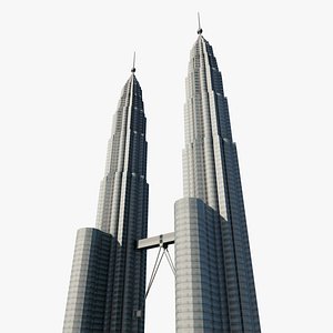 Petronas Twin Tower Low Poly 3D model
