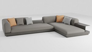 Modern designer minimalist Italian sofa in dark colors