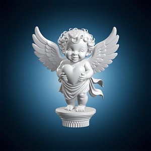 Heart Holding Cherub 3D Print Model Sculpture 3D model