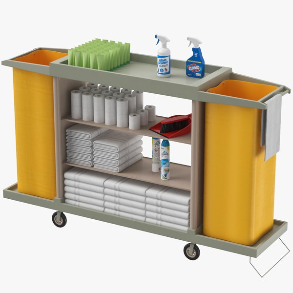 3D Hotel Housekeeping Trolley