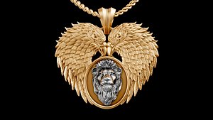 wing lion pendant