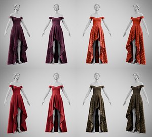 Dress 57 Velvet Colors With Design Collection 5 3D