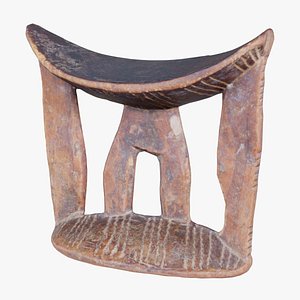 3D Headrest Africa Wood Furniture Prop 03 Remastered