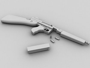 thompson m1a1 gun 3d model