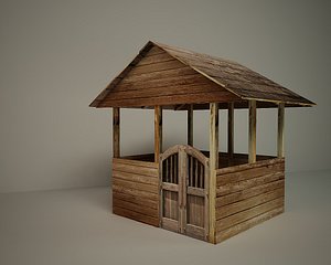 wooden shed 3d model