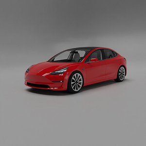 3D Tesla Model 3 model