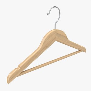 Hanger For Clothes Wooden 02 Light 3D model