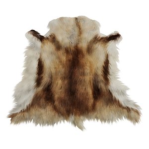 wool furry reindeer skin 3D model