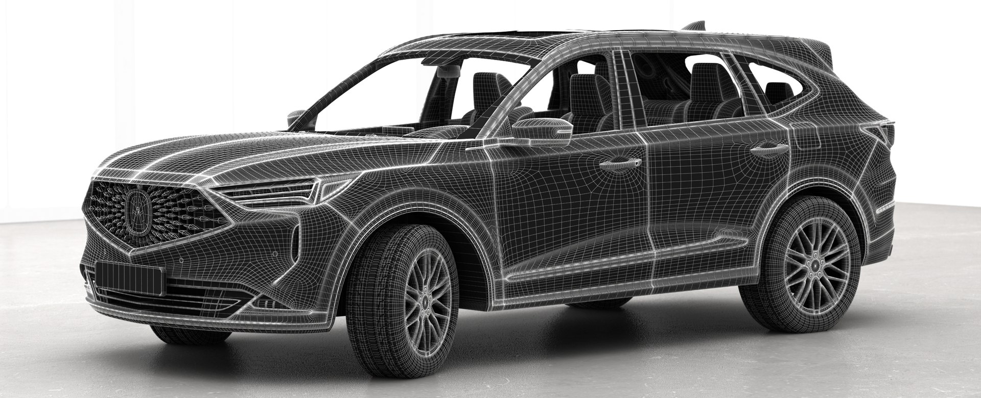 Acura MDX 2022 Opening doors and trunk 3D TurboSquid 1749135