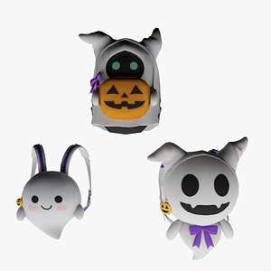 Bag 3x Adorable Ghost Backpack 3D model