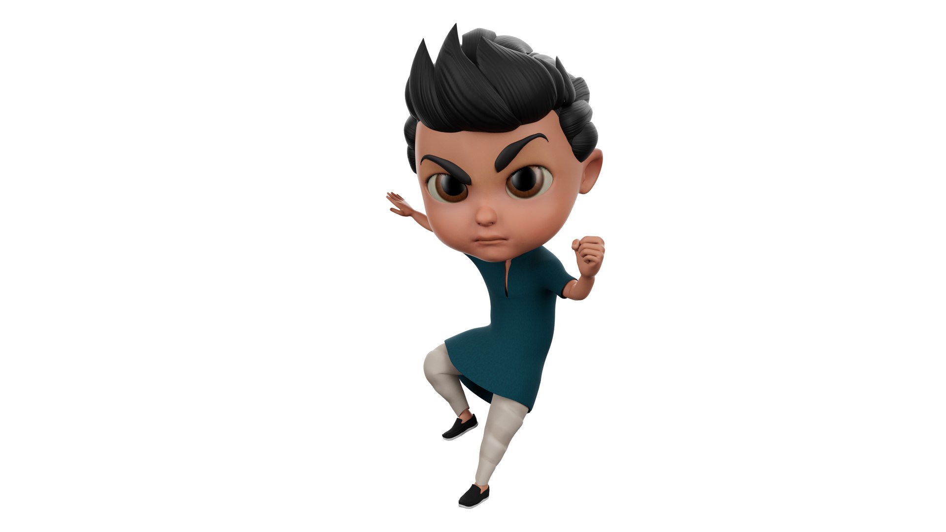 3D Model Cartoon KID Character BINTU With RIG - TurboSquid 2368201
