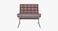 Knoll 레드 가죽 바르셀로나 컴플리트 세트