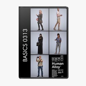 Basics0313 - A set containing 5 models of male and female adults standing in casual attire in public model