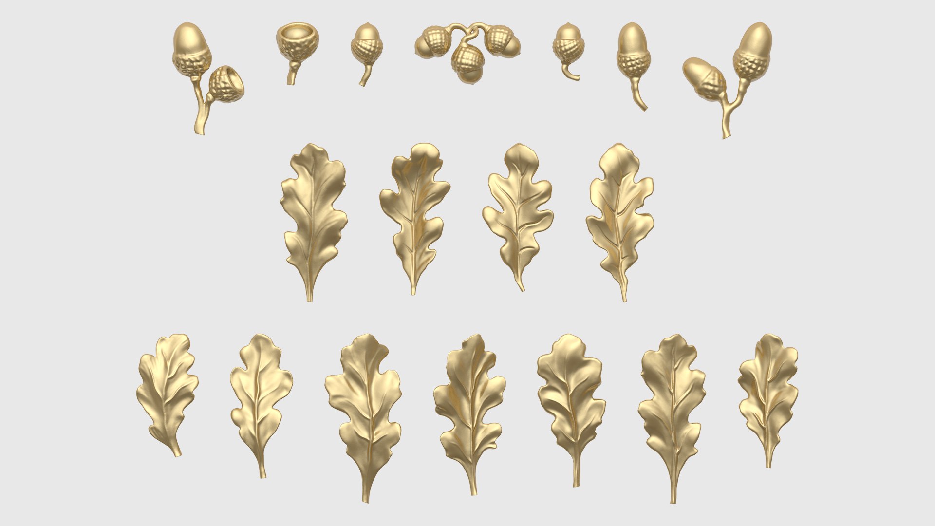 3D oak leaves model - TurboSquid 1667485