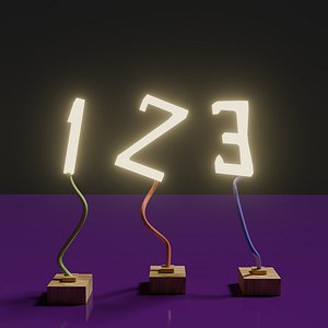 3D LED lamps in the form of three numbers model