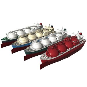 3D Low Poly LNG Gas Carrier