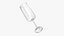 3D Vivid Champagne Flute Glass
